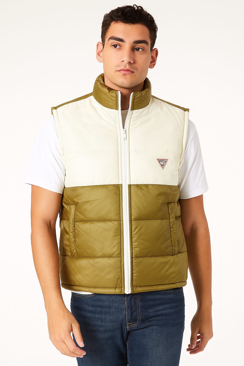 Guess Gilet Sleeveless - White/Gold