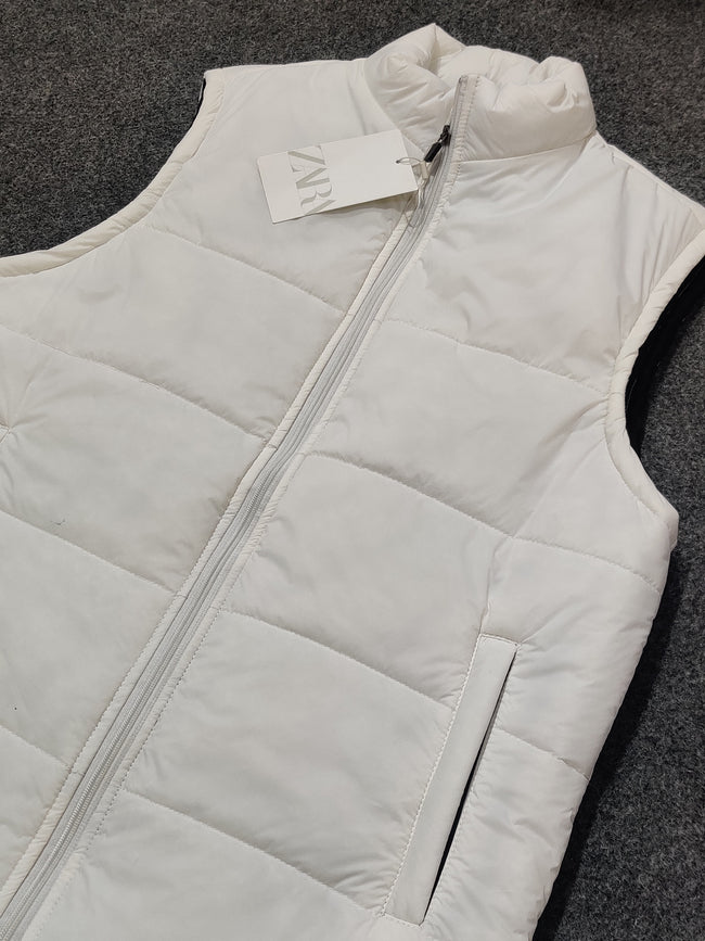 Zra Puffer Sleeveless - Pearl White - Brand Store