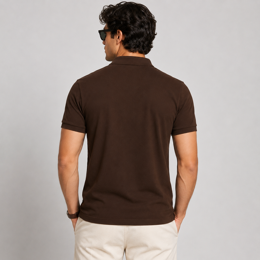 Polo Pique Brown Shirt