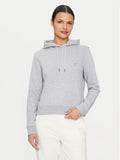 Guess Embroidered Triangle Logo Womens Pullover Hoodie - Grey