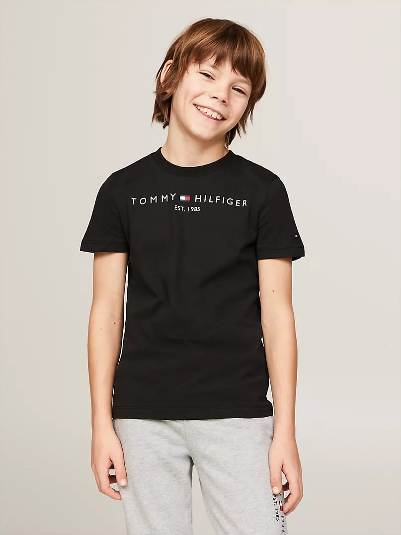 Tommy Est 1985 Logo Tee - Black - Brand Store