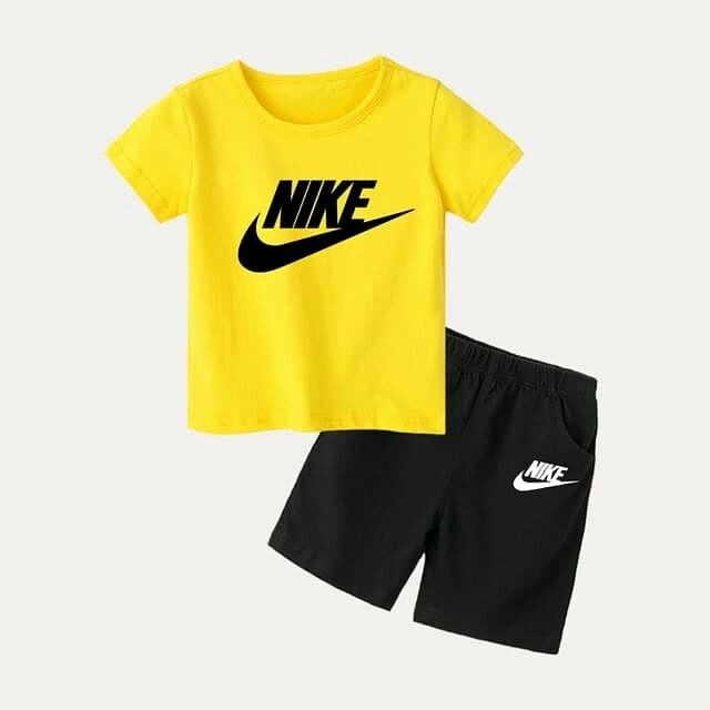 Ni-ke Boys Short Set - Yellow/Black - Brand Store