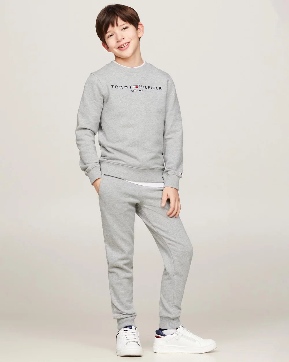 TH Flex Logo Embroidered Sweatshirt - Grey - Brand Store