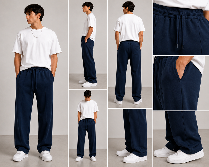 Jack&Jones Relaxed Fit Wide Leg Trouser - Navy