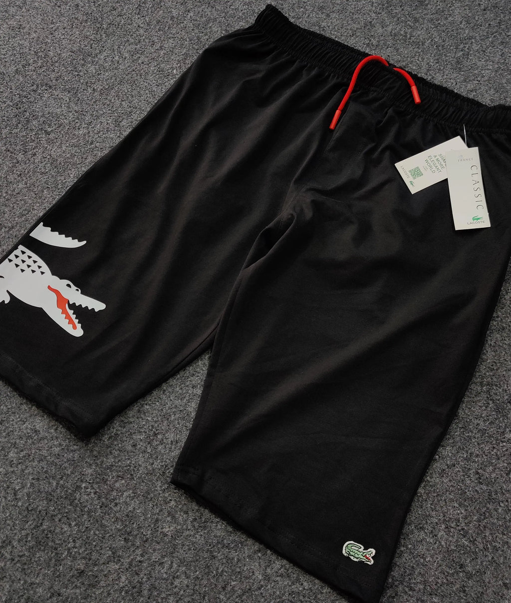 Lacoste Crocodile Printed Shorts - Black