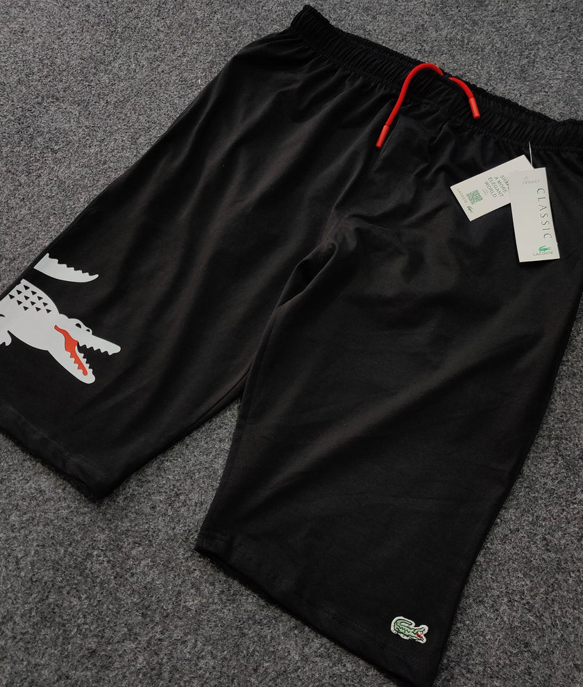 Lacoste Crocodile Printed Shorts - Black