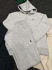 Polo Zipper Hood Tracksuit - Gray