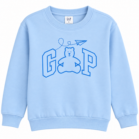 Gap Teddy Bear Graphic Crewneck Sweatshirt - Sky