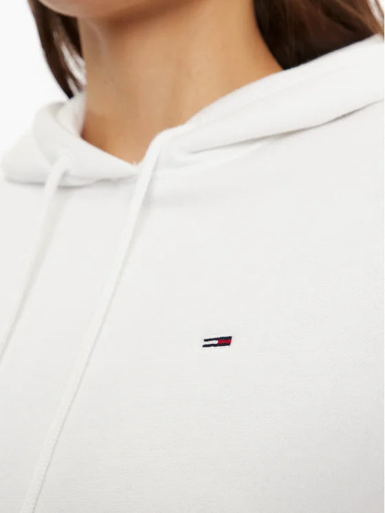 Tommy Flag Logo Women's Pullover Hoodie - White