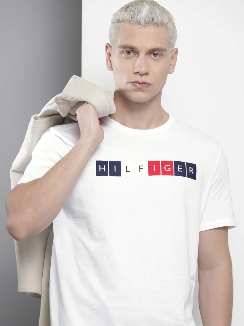 Tommy Hilifiger Flag Tee - White - Brand Store