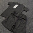 Zara Kids Waffle Knit Shorts-Tee Set - Gray - Brand Store
