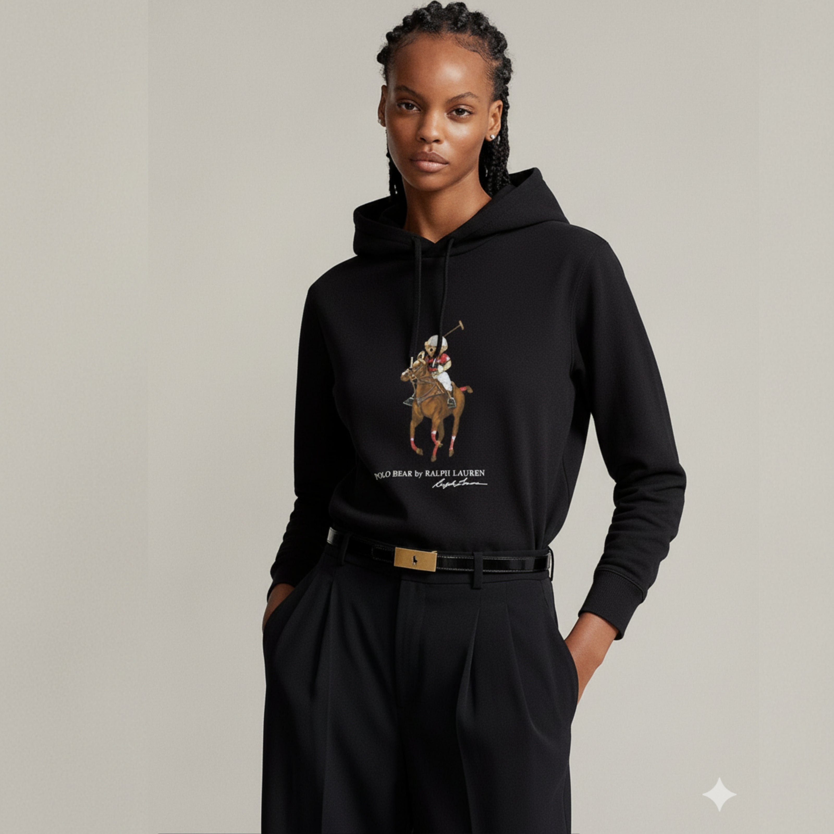POLO Bear Pullover Hoodie - Black