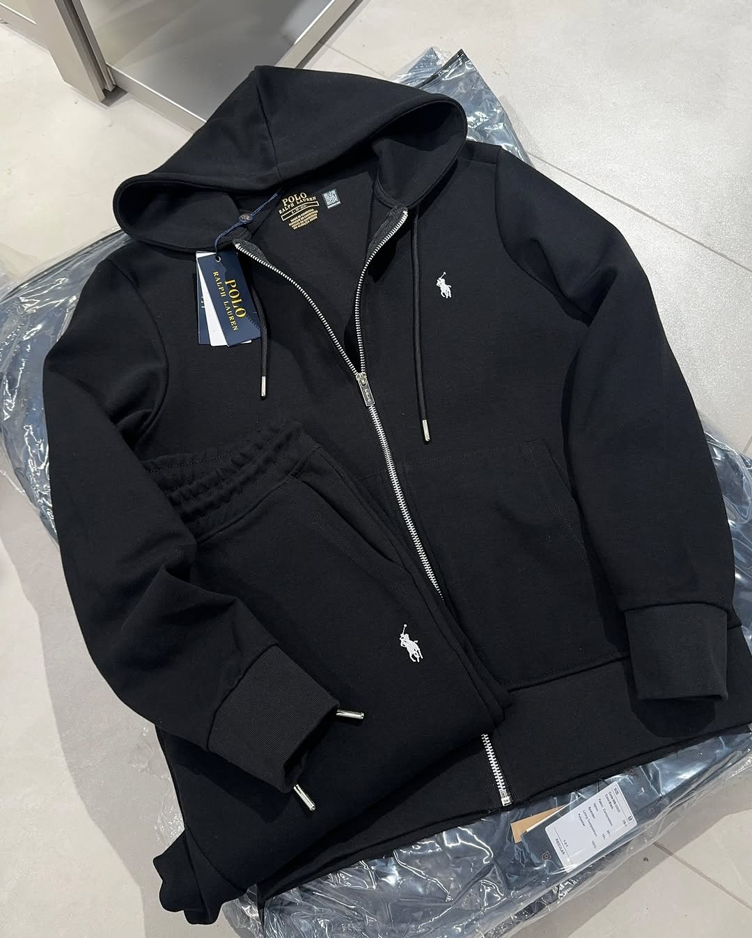 Polo Zipper Hood Tracksuit - Gray