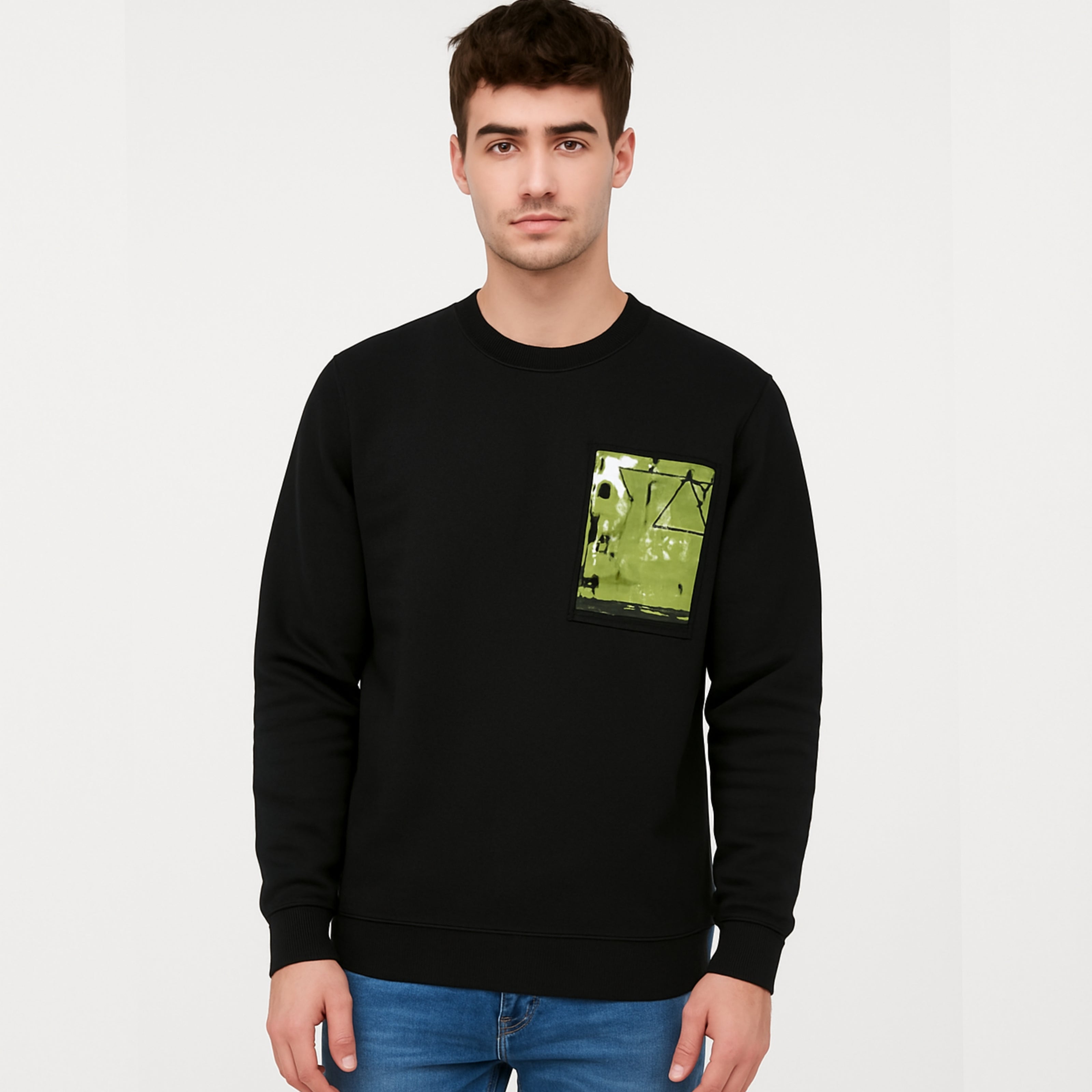 Jack & Jones Patch Sweatshirt - Black