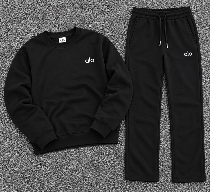 ALO Relaxed Fit Sweatshirt & Wide-Leg Trouser Set