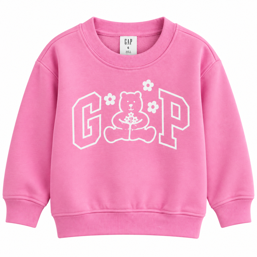 Gap Teddy Bear Graphic Crewneck Sweatshirt - Pink