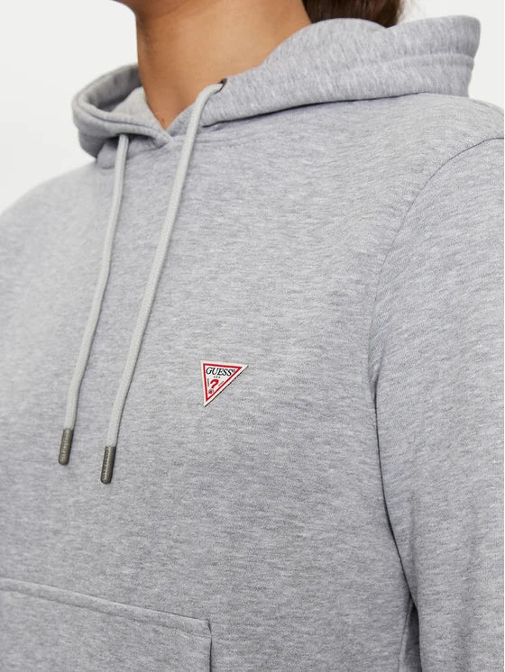 Guess Embroidered Triangle Logo Womens Pullover Hoodie - Grey