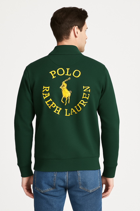 Polo dual side Embroidered Zipper - Green