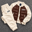 GAP Kids Hybrid Puffer Tracksuit Set – Brown/Biege