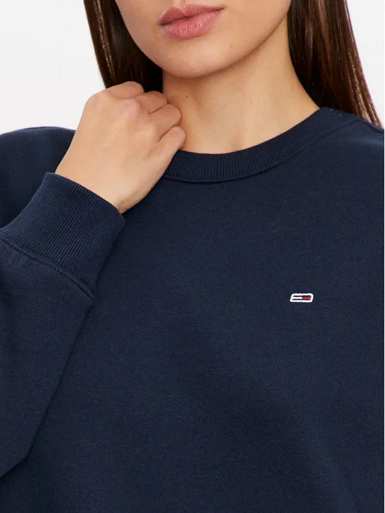 Tommy Flag Logo Women Sweatshirt - Navy Blue