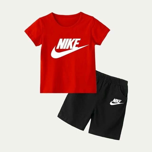 Ni-ke Boys Short Set - Red/Black - Brand Store