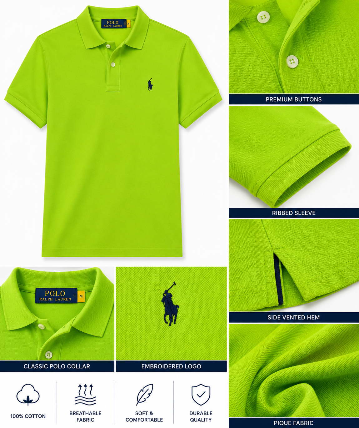 Polo Pique Green Shirt