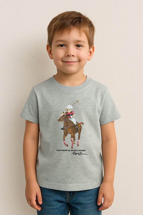 Kids Polo Bear Shirt - Grey - Brand Store