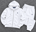 Polo Zipper Hood Tracksuit - White