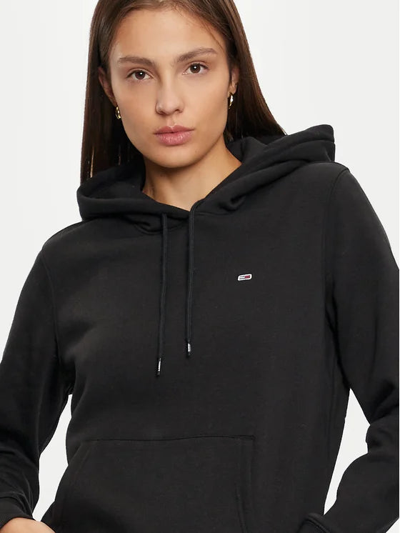 Tommy Flag Logo Women's Pullover Hoodie - Black