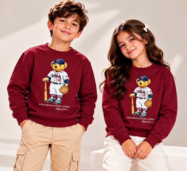 Polo Bear Sweatshirt - Burgundy