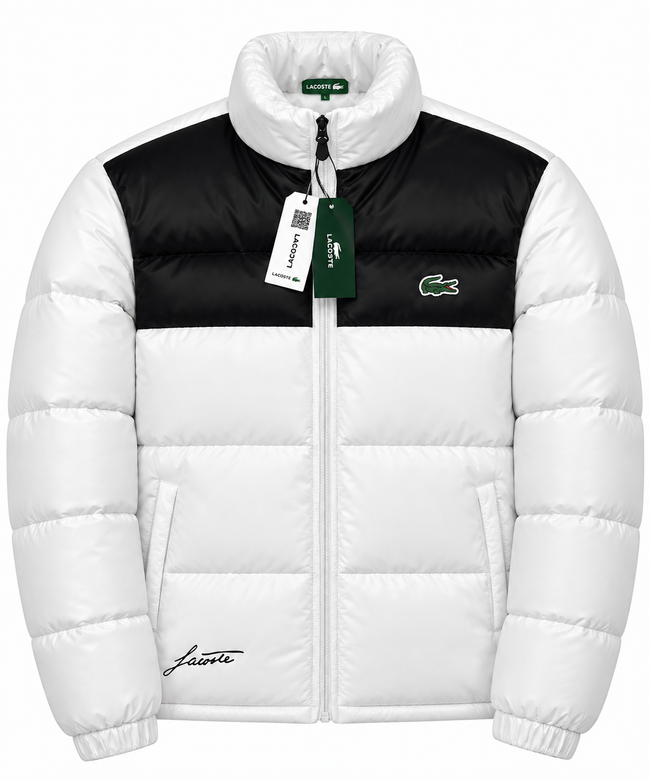 LACST Colorblock Puffer Jacket - White/Black