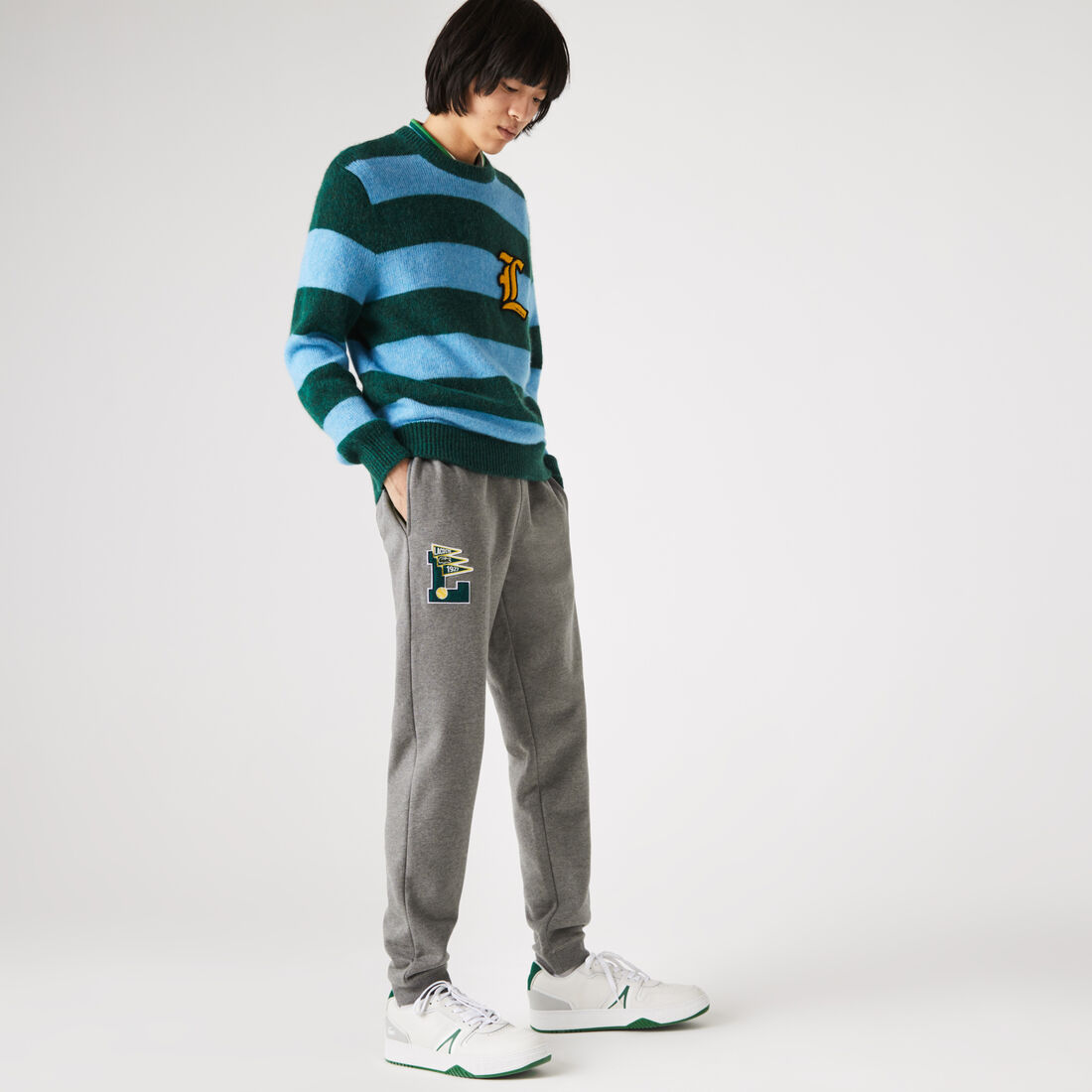 Lacoste Tannis Patched Jogger Trouser - Grey - Brand Store