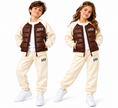 GAP Kids Hybrid Puffer Tracksuit Set – Brown/Biege