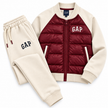 GAP Kids Hybrid Puffer Tracksuit Set – Burgendy/Biege