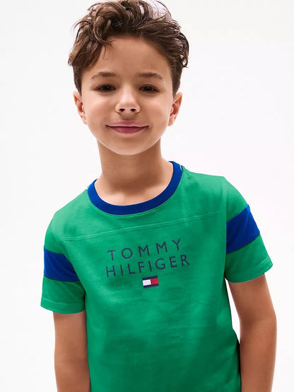 Tommy Colorblock Kids Tee - Green