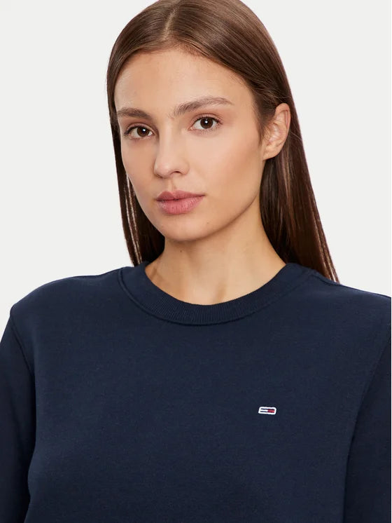 Tommy Flag Logo Women Sweatshirt - Navy Blue