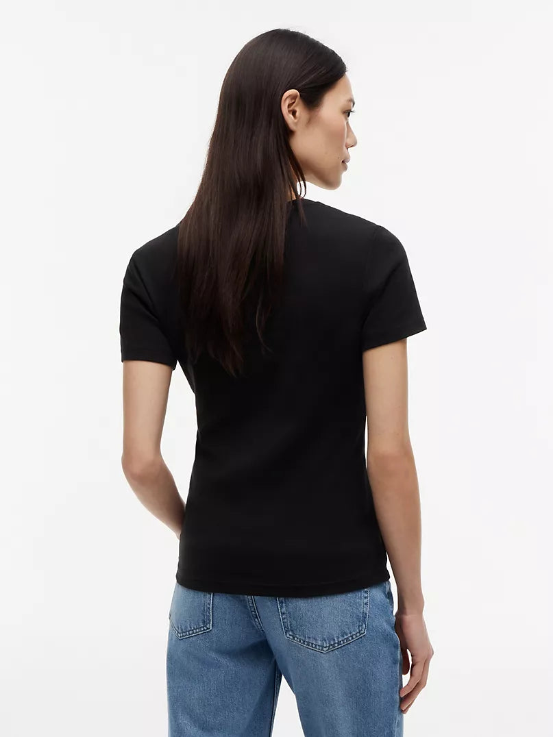 Tommy Embroidered Logo Tee - Black