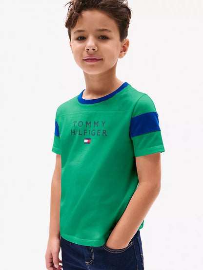 Tommy Colorblock Kids Tee - Green