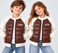 GAP Kids Hybrid Puffer Bomber Jacket - Brown/Cream