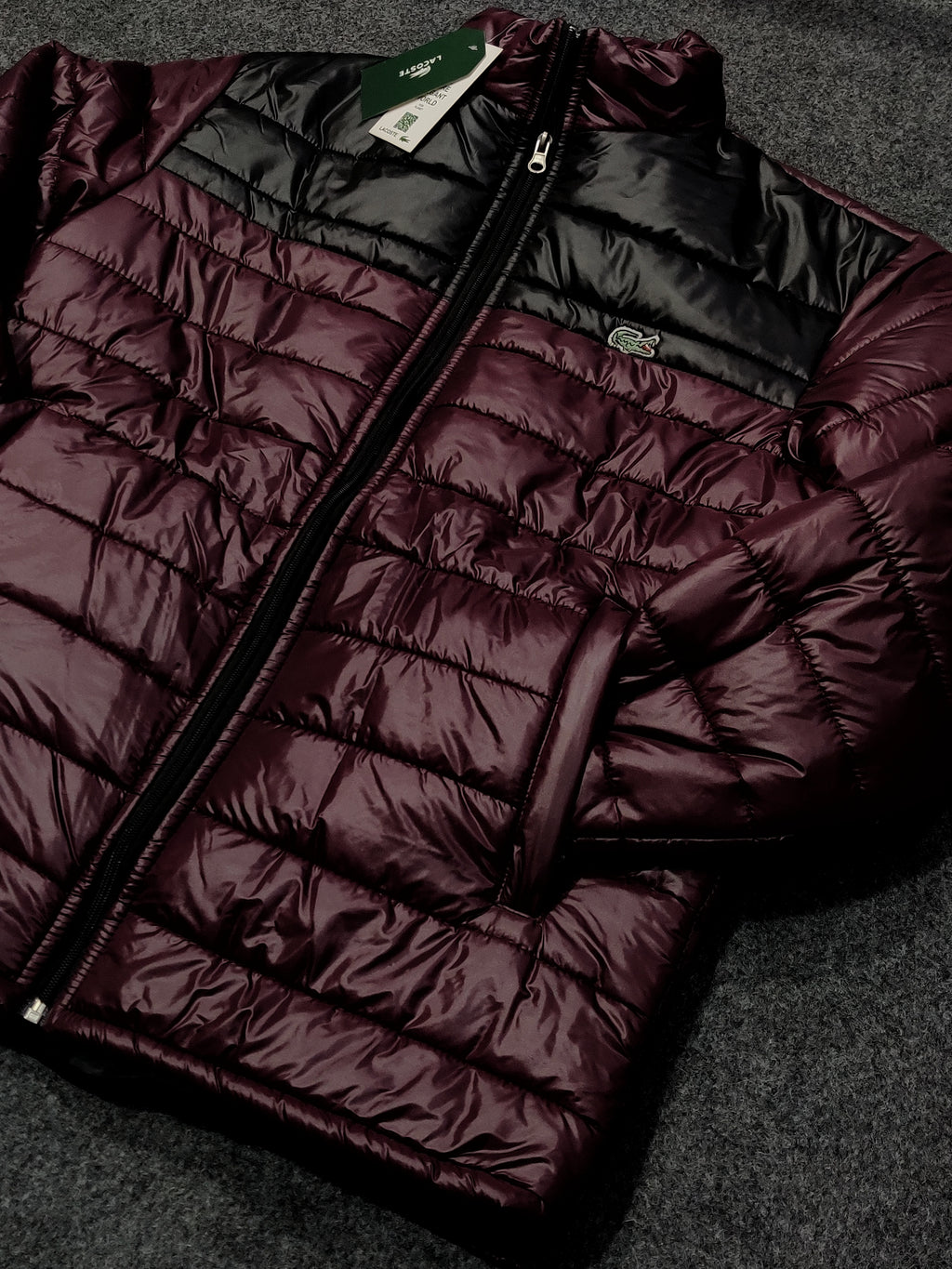 LCST Colorblock Puffer Jacket - D Burgundy/Black
