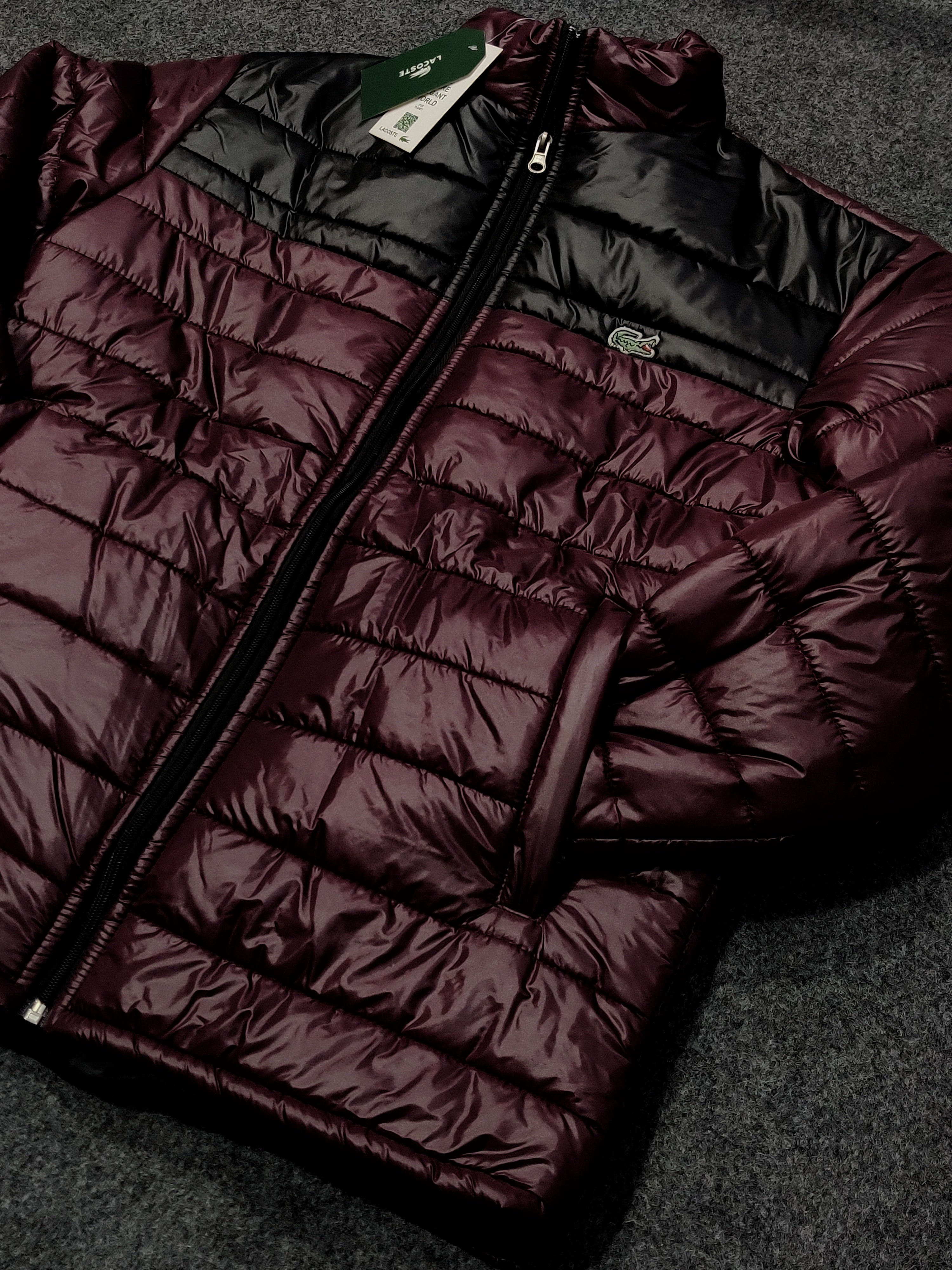 LCST Colorblock Puffer Jacket - D Burgundy/Black