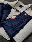 Tommy Colorblock Puffer - White/Navy - Brand Store