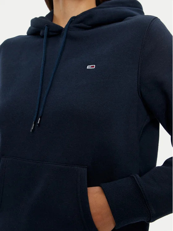 Tommy Flag Logo Women's Pullover Hoodie - Navy Blue