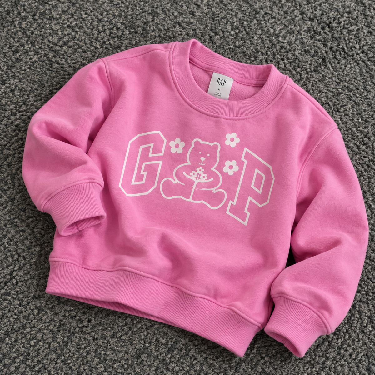 Gap Teddy Bear Graphic Crewneck Sweatshirt - Pink