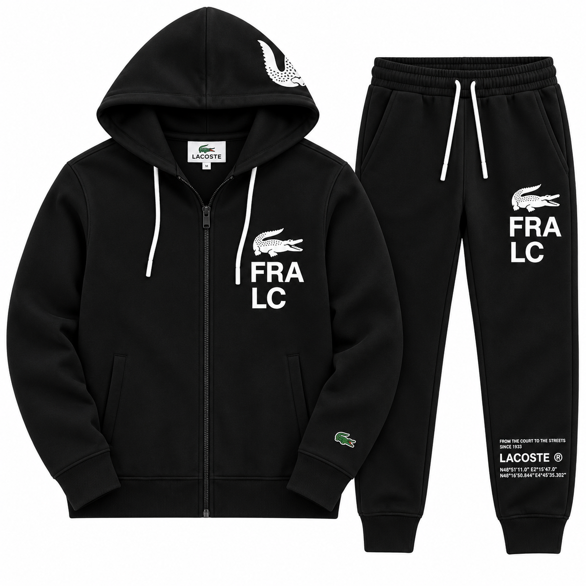 LCST Zipper FR  Zipper Hoodie Tracksuit - Black