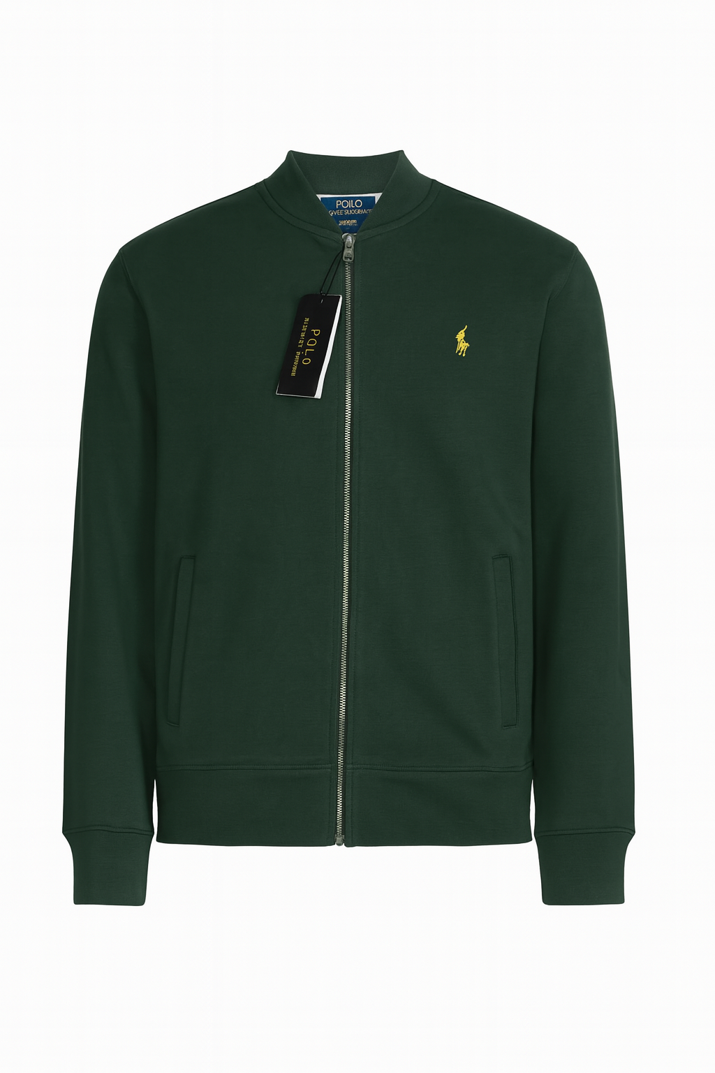 Polo dual side Embroidered Zipper - Green