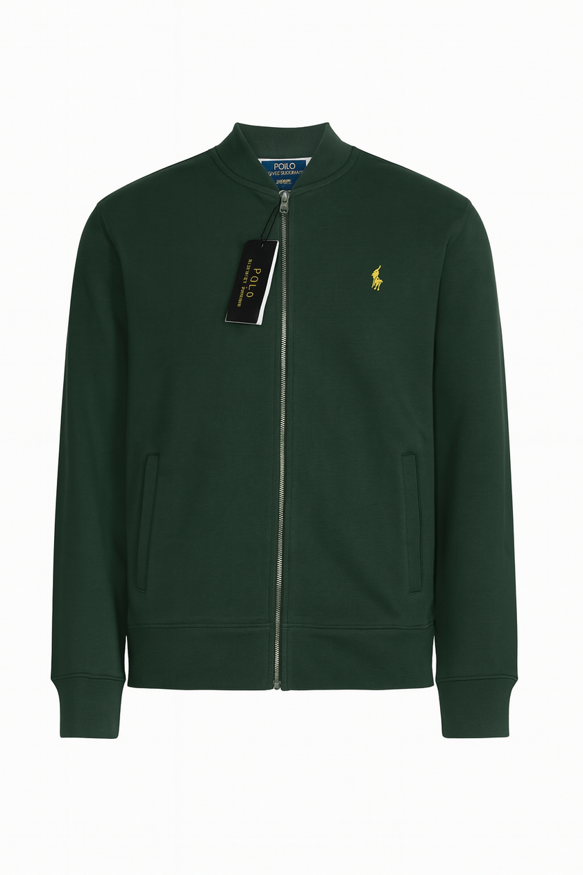 Polo dual side Embroidered Zipper - Green